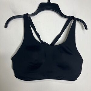 Athleta‎ black sports bra women's size 36C adjustable straps athletic activewear